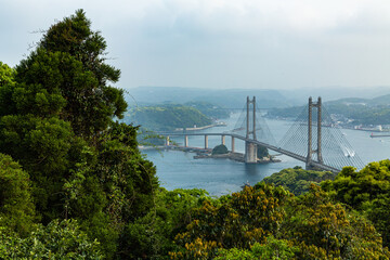 日本　佐賀県唐津市、加部島と九州本土を結ぶ呼子大橋