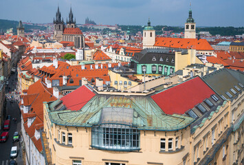 Naklejka na ściany i meble View from Powder Tower, Prague, Czech Republic, Europe