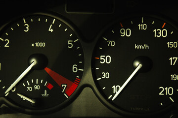 speedometer on black