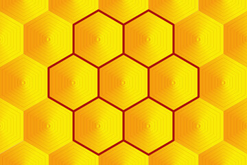 Wabenmuster mit Farbverlauf und Kontur