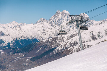Beautiful landscapes of the ski resort of Georgia