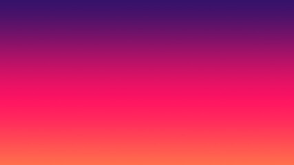 Abstract bright orange, purple and dark purple blurred gradient background with backlight. Nature background.