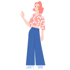 Isolated girl on white background vector illustration cartoon flat design modern style 