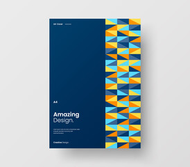 Amazing business presentation vector A4 vertical orientation front page mock up. Modern corporate report cover abstract geometric illustration design layout. Company identity brochure template.