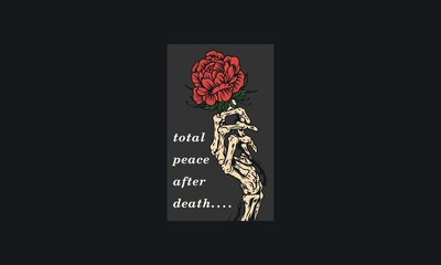 Bones And Roses Vector Illustration