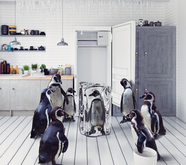 penguins at the kitchen © Victor zastol'skiy
