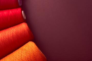 Composition of colorful vibrant wool threads