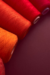 Composition of colorful vibrant wool threads