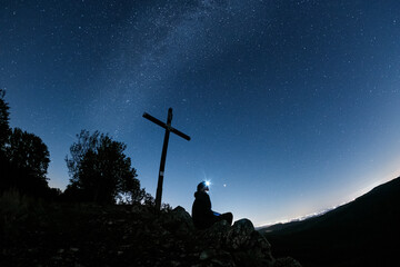 night sky over the countryside