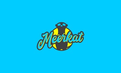 Naklejka premium artoon Standing Meerkat Logo Illustration