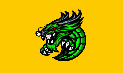 Chinese Green Dragon Sport Logo Vector