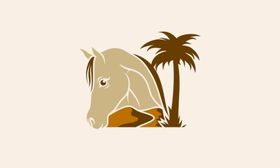 Desert Horse Logo Illustration