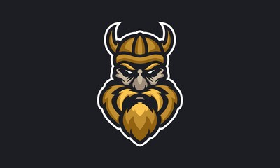 Gold Viking Sport Mascot Logo