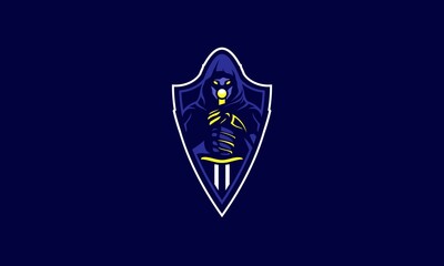 Hooded Knight E-Sports Mascot Logo