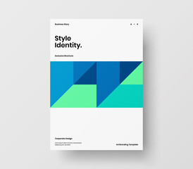 Amazing business presentation vector A4 vertical orientation front page mock up. Modern corporate report cover abstract geometric illustration design layout. Company identity brochure template.