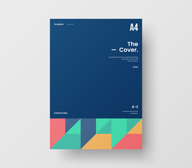Amazing business presentation vector A4 vertical orientation front page mock up. Modern corporate report cover abstract geometric illustration design layout. Company identity brochure template.