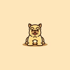 Minimalist Cute Cartoon Dog  Sitting Mascot Character Pet Logo Brand Identity Vector Icon Illustration