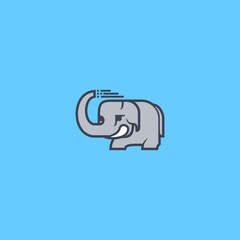 Minimalist, Simple Geometric Flat Elephant Logo Icon Illustration