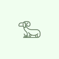 Mountain Goat Line Icon Logo