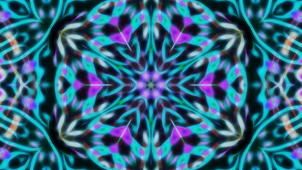 Abstract neon blurry patterned symmetrical background.