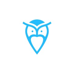 Nature Blue Bird Monoline Icon Logo Illustration