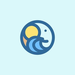 Rounded Beacface, icon, beach, logo, illustration, vector, round, design, background, symbol, isolated, cartoon, summer, graphic, white, art, sign, sea, element, vacation,h Face Icon Logo Illustration