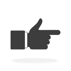 Finger Pointing Hand Icon - Black Vector Silhouette Illustration Art