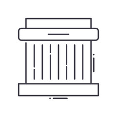 Air filter icon, linear isolated illustration, thin line vector, web design sign, outline concept symbol with editable stroke on white background.