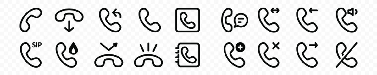 set of call and phone icon vector illustration