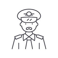 Air pilot icon, linear isolated illustration, thin line vector, web design sign, outline concept symbol with editable stroke on white background.