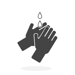 Washing Hands Icon for cleanliness and hygiene - Black Vector Silhouette Illustration Art