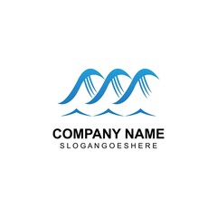 Wave beach logo and symbols vector template