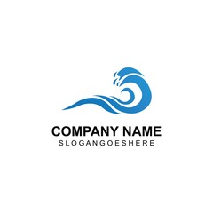 Fototapeta na wymiar Wave beach logo and symbols vector template