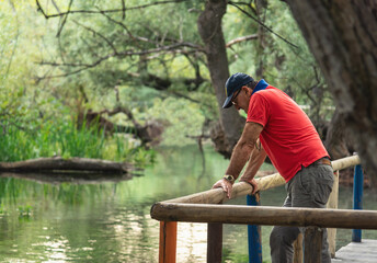 Senior man enjoying beautiful nature