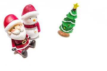 デフォルメしたクリスマス人形のカード