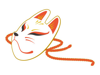 白い狐のお面-White fox mask © natsumi