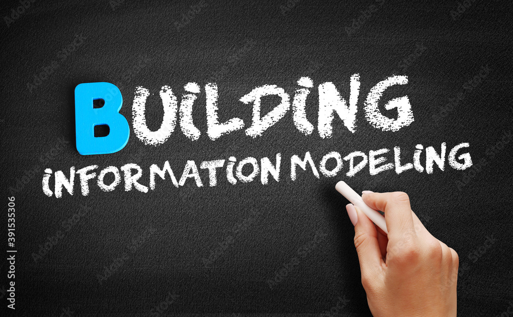 Poster building information modeling text, concept background