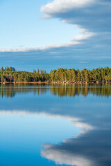 Fototapeta premium Summer view across a lake in Sweden