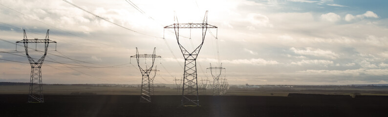 sunset in the power lines