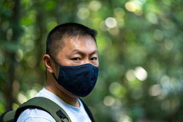 Chinese asian man wearing face mask