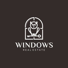 Owl Bird logo design vector