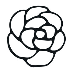 Rose flower outline icon