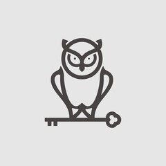 Owl Bird logo design vector