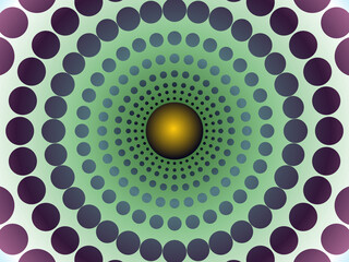 abstract circle pattern. Mandala with different colors, shapes of dots and circles.