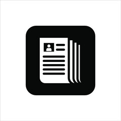 flat black newspaper vector icon on white background