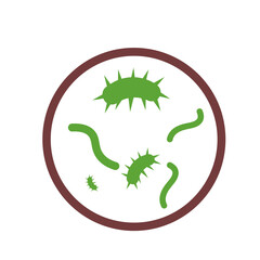 Monochrome bacteria, virus icon silhouette. Biology,