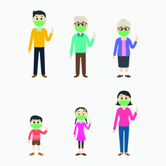 set of cartoon people