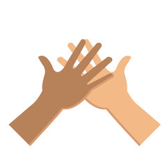 Fototapeta premium Teamwork minimalism design illustration with two hands 