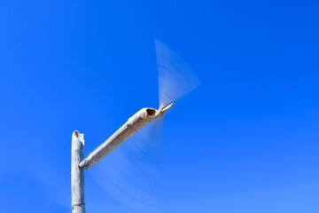 Fototapeta premium Bamboo pinwheel spinning with the wind