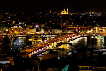 Fototapeta premium Golden lights of Istanbul
